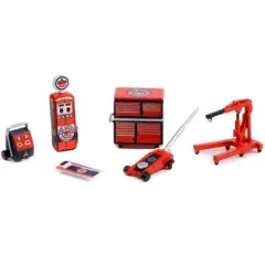 "Red Crown Gasoline" 6 piece Shop Tools Set "Shop Tool Accessories" Series 5 1/64 Models by Greenlight