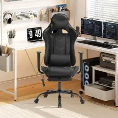 BestMassage Racing Gaming Chair Office Massage Chair with Massage Function Lumbar Support PU Leather for Adult