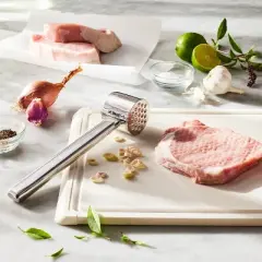 Stainless Steel Meat Tenderizer Silver - Figmint&trade;: Dishwasher-Safe Mallet, 9.5" Height, 2" Width, 0.7 lbs