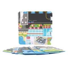 TriAction Toys Sunta Play Mat DIY Airport and Plane | 9 Piece Set