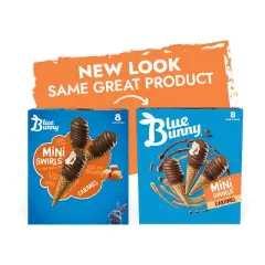 Blue Bunny Caramel Mini Swirl Ice Cream Cones - 18oz/8ct