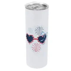 Elanze Designs 20 Ounce Stainless Steel On the Go Travel Tumbler With Push Top Lid, Patriotic Sunglasses