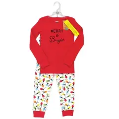 Touched by Nature Baby, Toddler and Kids Unisex Holiday Pajamas, Kids Merry and Bright