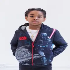 Star Wars TIE Fighter Darth Vader Zip Up Puffer Jacket Little Kid to Big Kid