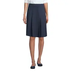 Lands' End Lands' End School Uniform Women's Ponte Pleat Skirt