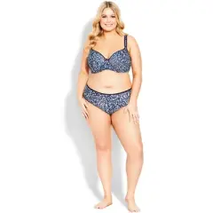 Women's Plus Size Fashion Balcony Print Bra - navy | AVENUE