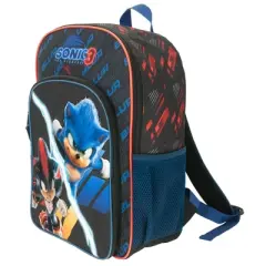 Sonic The Hedgehog 3 Movie Backpack for Boys & Girls, Bookbag featuring Sonic & Shadow, 16 Inch