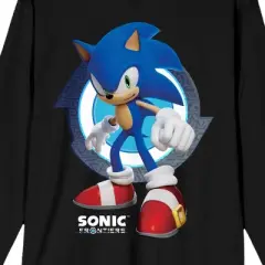 Sonic Frontiers Sonic The Hedgehog Crew Neck Long Sleeve Men's Black Tee
