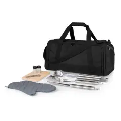 Picnic Time BBQ Kit Grill Set and Cooler - Black: Stainless Steel Accessories, Outdoor Cooking Essentials, 9-Piece Set