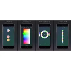 Lumenplay App-Enabled Lights, C7 Extender String 12 RGB LED Lights, 12.5 feet