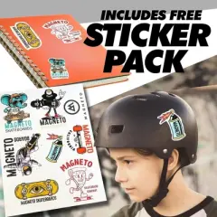 Magneto Skateboard | Maple Wood | ABEC 5 Bearings | Double Kick Concave Deck | For Beginners, Teens & Adults (Jacsen Terror)