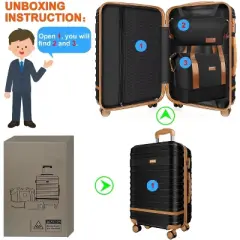 Musment Expandable Suitcase Set Luggage Sets, 20 inch Carry On Luggage with TSA Lock
