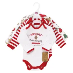 Touched by Nature Unisex Baby Organic Cotton Long-Sleeve Bodysuits, Christmas Cookies