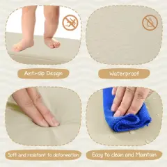 INFURNIC Baby and Toddler Learning Toys Interactive Soft Foam Climber Set for Active Motor Play Development, Coffee, 32.09"*20.67"*18.5"