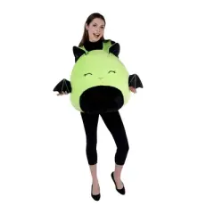 Squishmallows Adult Leap the Bat Halloween Costume Bodysuit Green OSFM