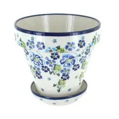 Blue Rose Polish Pottery 891-893 Zaklady Medium Flower Pot