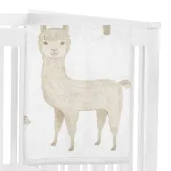 Sweet Jojo Designs Gender Neutral Baby Milestone Blanket Boho Llama Taupe and White