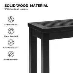 Karl Home | 40-Inch Solid Wood Backless Outdoor Bench