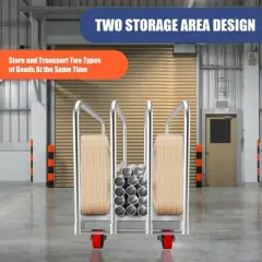 2-in-1 Heavy Duty Panel Truck Cart All Steel Platform Truck with 6'' Swivel Wheels Moving Platform Hand Truck with 2000 LBS Capacity for Garage