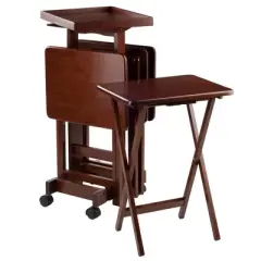 6pc Snack Table Set Walnut - Winsome