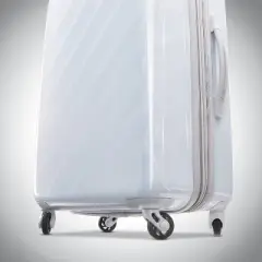 American Tourister Moonlight Hardside Medium Checked Spinner Suitcase - Iridescent White