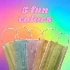 MagiCare - Colorful Kids Disposable Face Masks for Ages 4&ndash;12 - 3-Layer Breathable Youth Masks - 50ct Box