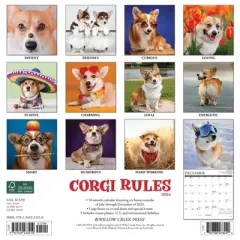 Willow Creek Press 2024 Wall Calendar 12"x12" Corgi Rules
