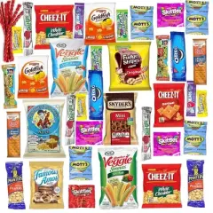 Birthday Gift Basket Care Package (45 Count) Snacks Food Cookies Chips Candy Party Variety Gift Box Pack Assortment Basket Bundle Mix Bulk Sampler