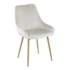Set of 2 Diana Contemporary Chairs Cream Velvet - LumiSource