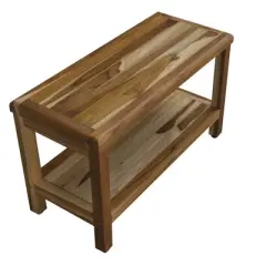 EcoDecors&reg; Eleganto&reg; 30" Teak Wood Shower Bench with Shelf in EarthyTeak Finish
