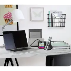 Sorbus Wire Metal 5 in 1 Desk Organizer Set - for Papers, Files, Writing Tools, and More