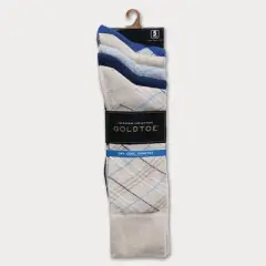 Signature Gold by GOLDTOE Men's Madras Plaid Crew Socks 5pk