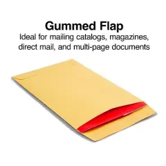 MyOfficeInnovations Gummed Kraft Catalog Envelopes 9" x 6" Brown 500/Box (381944/17027)