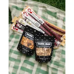 DMSnacks High Protein Snack Gift Box : Beef Sticks & Gourmet Nuts Trail Mix for Snacking, Nut Gift Box, Snack Gift Box & Food Gift Sets