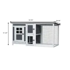 VASIP  Outdoor  Indoor Poultry Small Animal Cage and Chicken Coop - with Running Cage, Pet House,