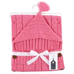 Hudson Baby Infant Girl Knitted Baby Lounge Stroller Wrap Sack, Azalea Pink, One Size