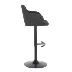 Set of 2 Boyne Industrial Upholstered Barstools Dark Gray - LumiSource