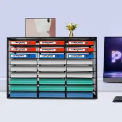 YIYIBYUS File Storage Rack, Desktop File Organizer for Office Home School