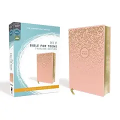 Niv, Bible for Teens, Thinline Edition, Leathersoft, Pink, Red Letter Edition, Comfort Print - by Zondervan (Leather Bound)