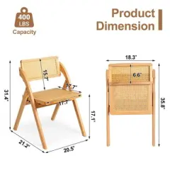 Karl Home  Wood Armless Folding Chairs(Set Of 2)
