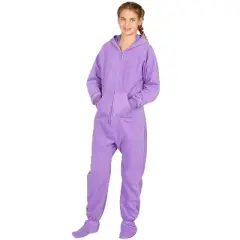 Footed Pajamas - Purple Rain Kids Hoodie Fleece Onesie