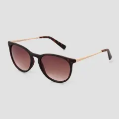 Women's Tortoise Shell Print Plastic Round Sunglasses - Universal Thread&trade; Brown