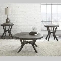 Alamo Round End Table Gray - Steve Silver