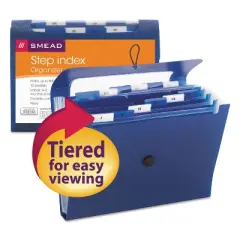 Smead Step Index Organizer 12-Pocket Letter Poly Navy 70902
