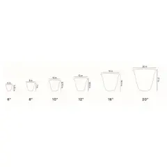 HC Companies ECA08000F681012LRCAS 8 Inch Eclipse Planter Indoor Outdoor Round Classic Pot w/ Attached Saucer for Flowers & Succulents, Strawberry Red