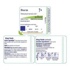 Rhus Tox 7X by Boiron Homeopathic Single Medicine For Pain  -  80 Pellet