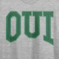 French "Oui" Women's Heather Gray Graphic Crop Tee