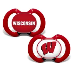 BabyFanatic Officially Licensed Pacifier 2-Pack - NCAA Wisconsin Badgers