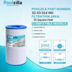 Poolzilla Replacement Spa Filter for PRB35-IN, Pleatco PRB35-IN, Unicel C-4335, Guardian 409-219, Aladdin 13501, Rainbow Dynamic 35