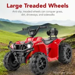 Best Choice Products 12V Kids Ride-On ATV Quad w/ Bluetooth, 2.4mph Max, Treaded Tires, LED Lights, Radio
